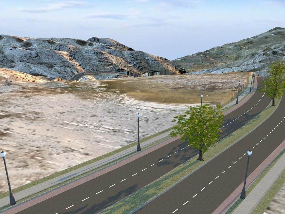 Roadway design visualization representing transportation project work